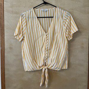 Madewell Agency Tie-Front Button Top